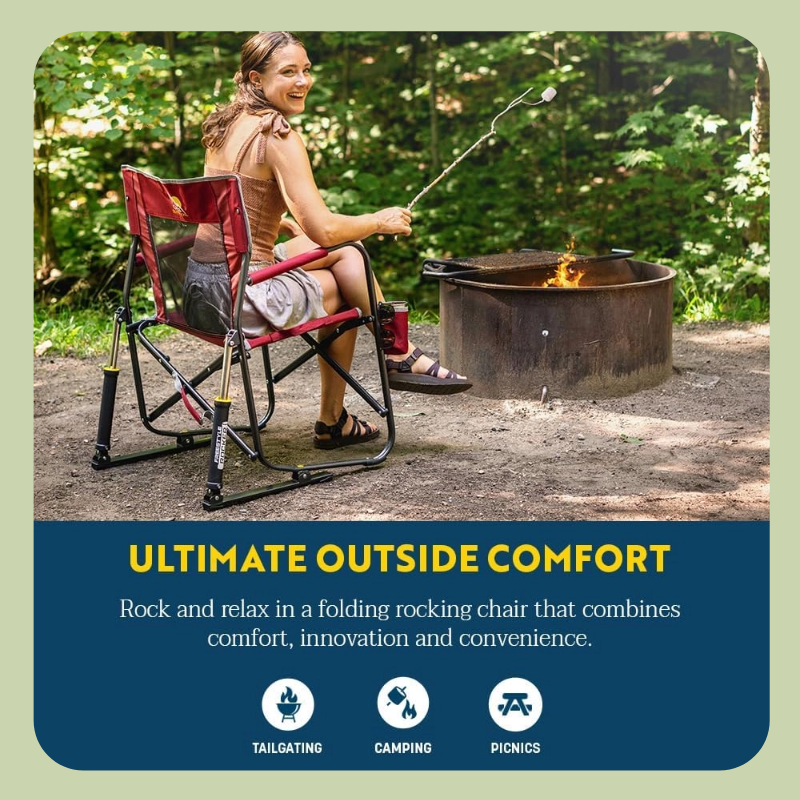 No More Bulky Chairs! 10 second folding portable rocking chair with storage bag (buy 2 get 2 free)