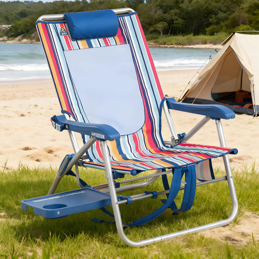 Dual-Scenario Lounge Chair for Beach & Camping Multifunctional Folding Leisure Chair