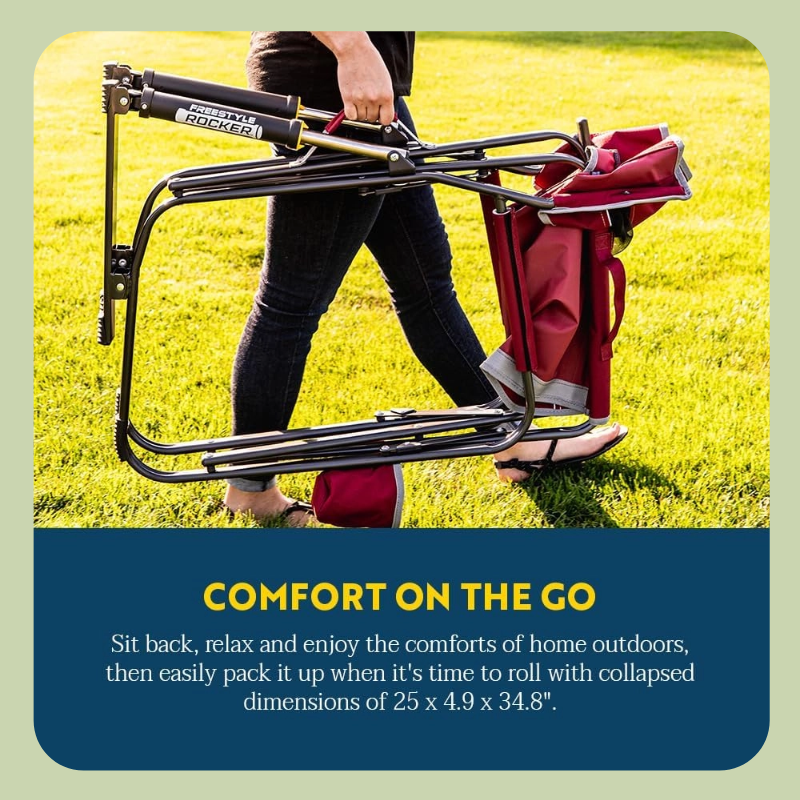 No More Bulky Chairs! 10 second folding portable rocking chair with storage bag (buy 2 get 2 free)