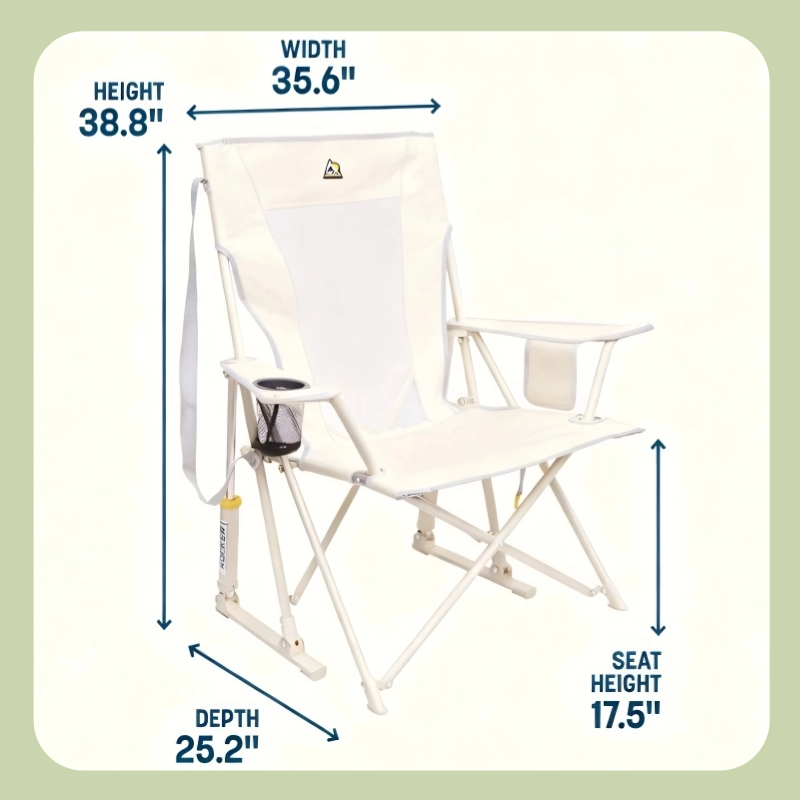 No More Bulky Chairs! 10 second folding portable rocking chair with storage bag (buy 2 get 2 free)