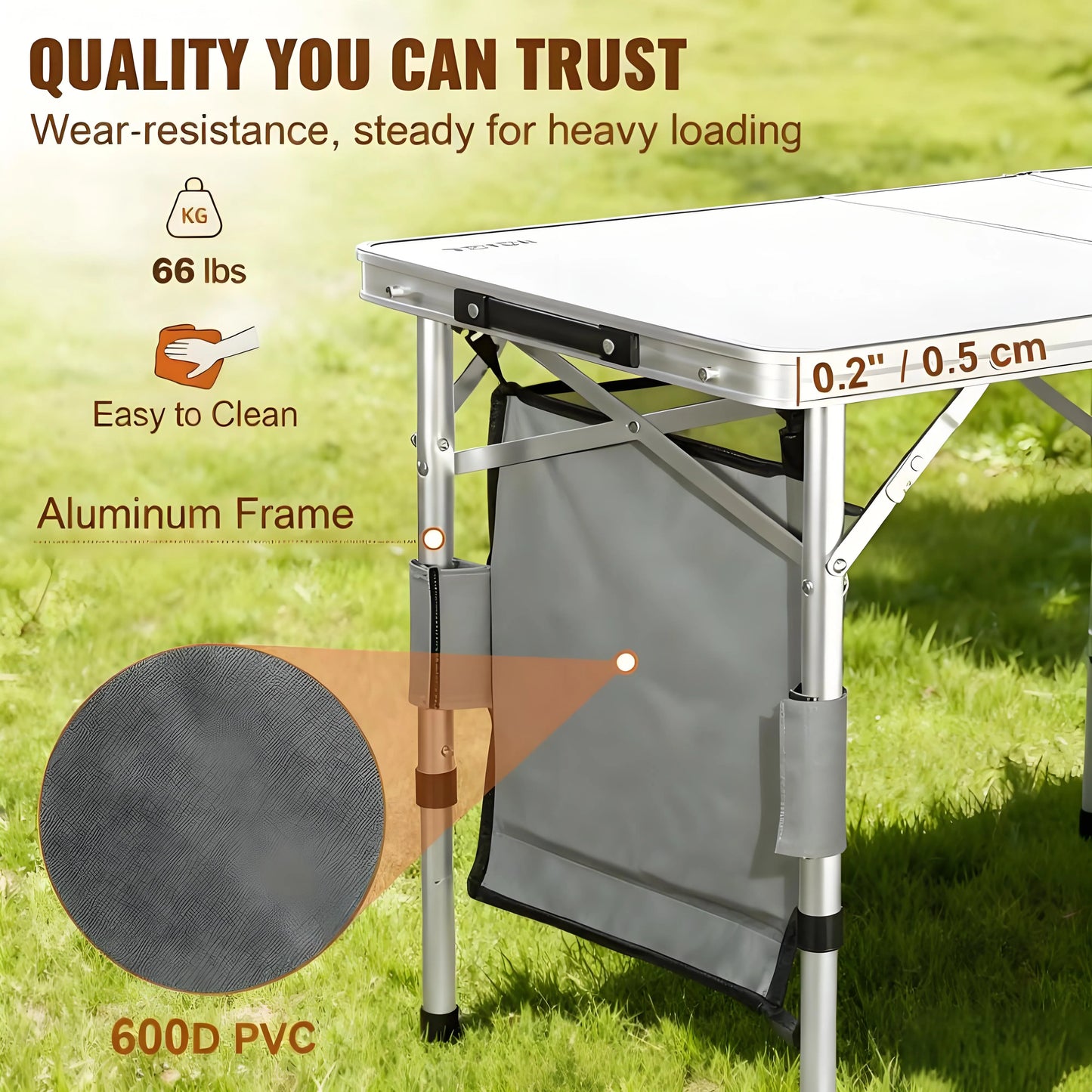 Camping Kitchen Highlight Folding Camping Table - Set Up an Outdoor Cooking Station in Seconds