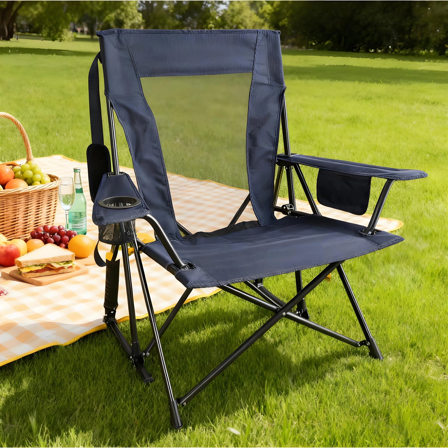 No More Bulky Chairs! 10 second folding portable rocking chair with storage bag (buy 2 get 2 free)