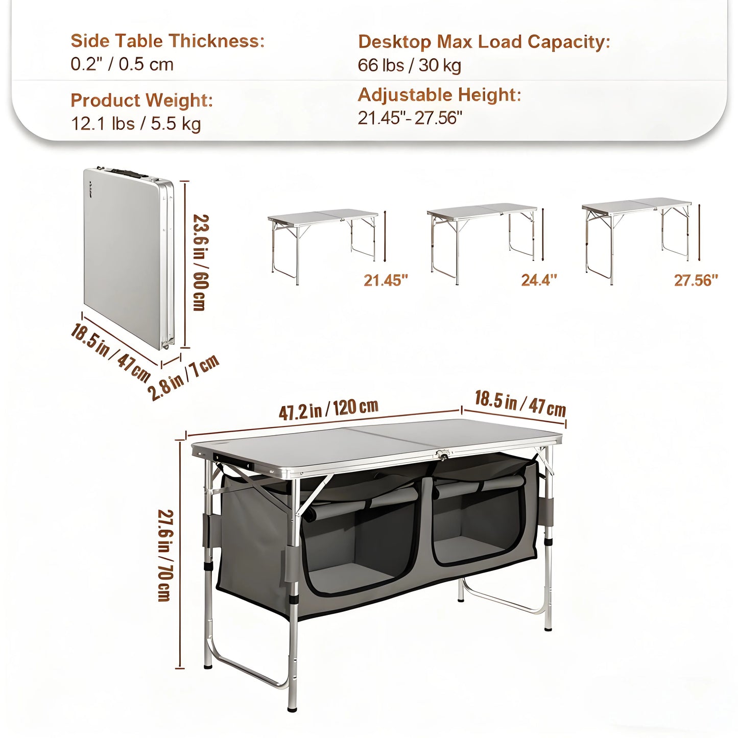 Camping Kitchen Highlight Folding Camping Table - Set Up an Outdoor Cooking Station in Seconds
