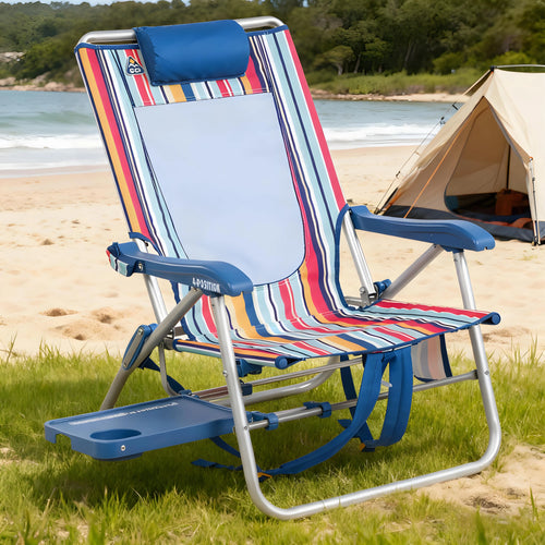 Dual-Scenario Lounge Chair for Beach & Camping Multifunctional Folding Leisure Chair