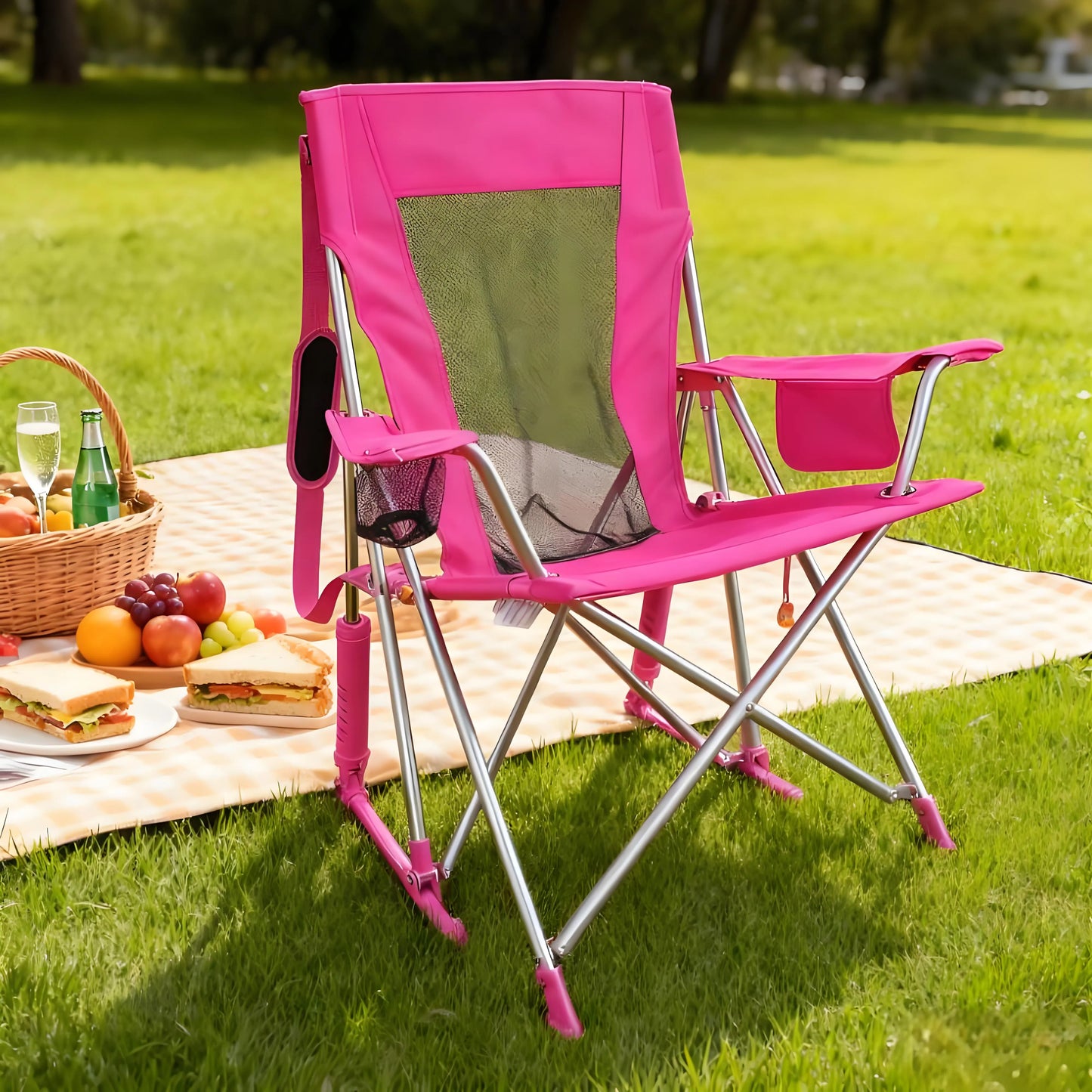 No More Bulky Chairs! 10 second folding portable rocking chair with storage bag (buy 2 get 2 free)