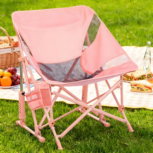 Universal for Camping/Picnics/Beaches! The "Breathable" Rocking Folding Chair Makes Outdoor Time More Comfortable