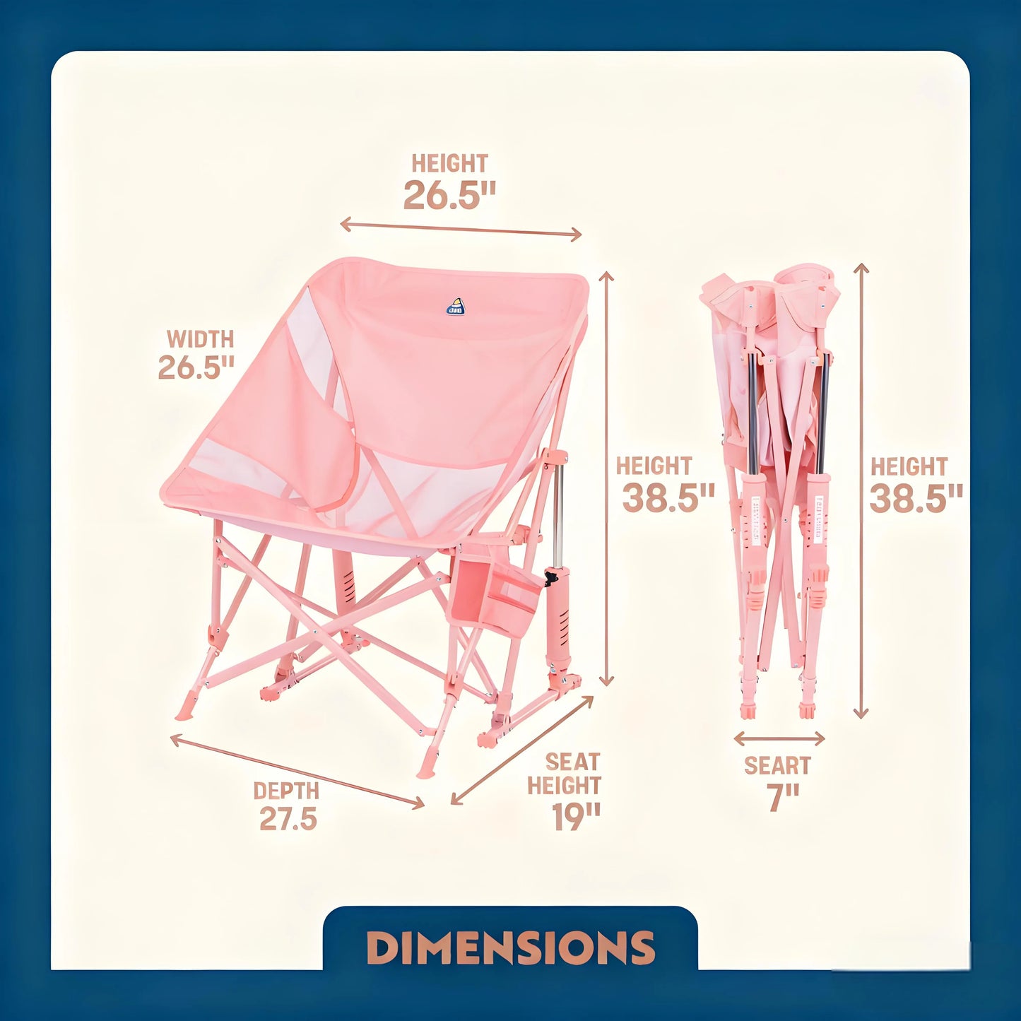 Universal for Camping/Picnics/Beaches! The "Breathable" Rocking Folding Chair Makes Outdoor Time More Comfortable
