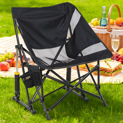 Universal for Camping/Picnics/Beaches! The "Breathable" Rocking Folding Chair Makes Outdoor Time More Comfortable