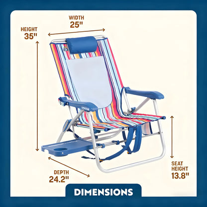 Dual-Scenario Lounge Chair for Beach & Camping Multifunctional Folding Leisure Chair
