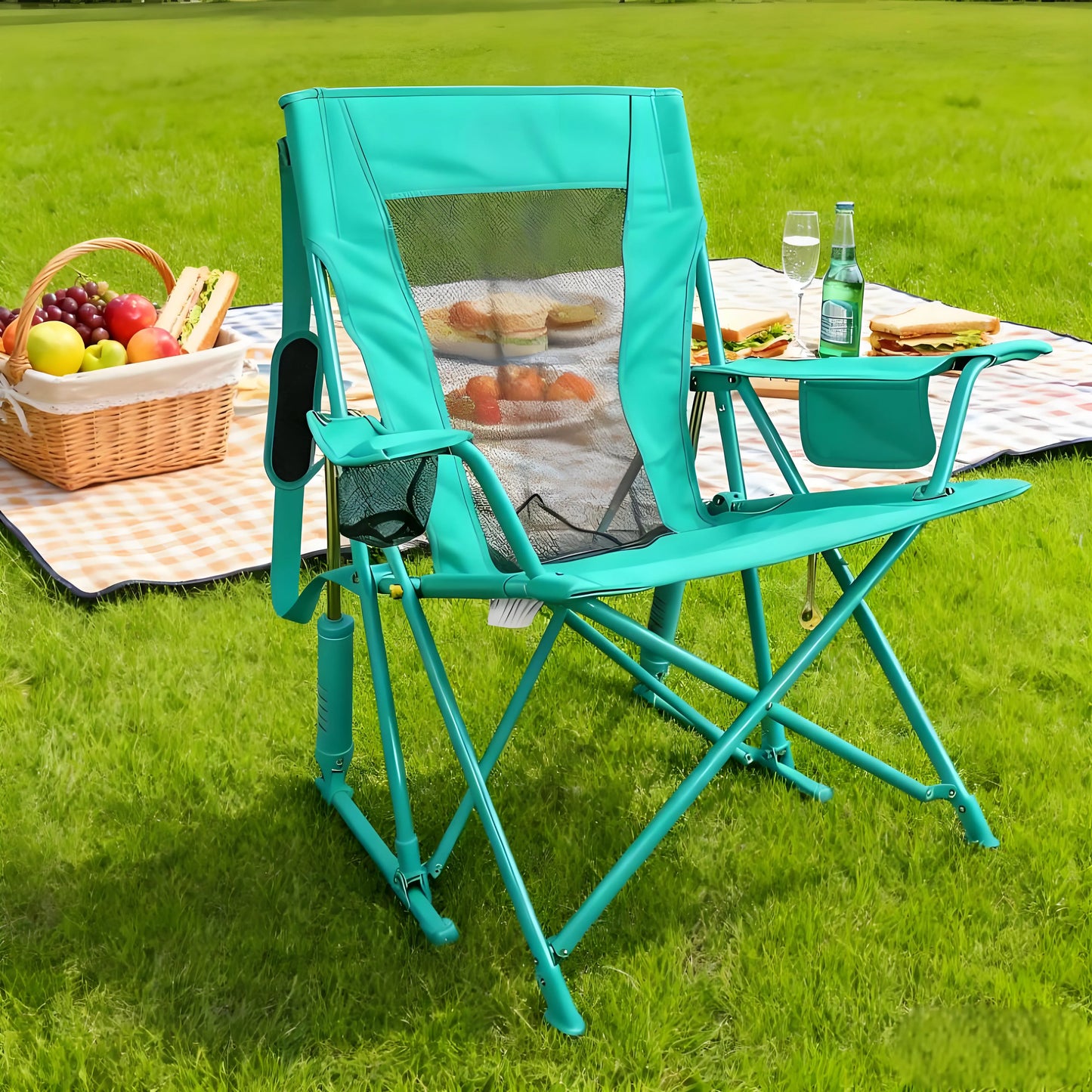 No More Bulky Chairs! 10 second folding portable rocking chair with storage bag (buy 2 get 2 free)