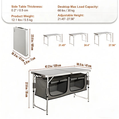 Camping Kitchen Highlight Folding Camping Table - Set Up an Outdoor Cooking Station in Seconds