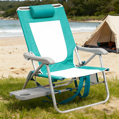 Dual-Scenario Lounge Chair for Beach & Camping Multifunctional Folding Leisure Chair